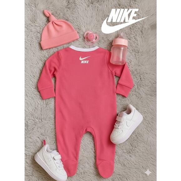 NWT Nike Pink & White One Piece Outfit Sz. 3m - Picture 2 of 3
